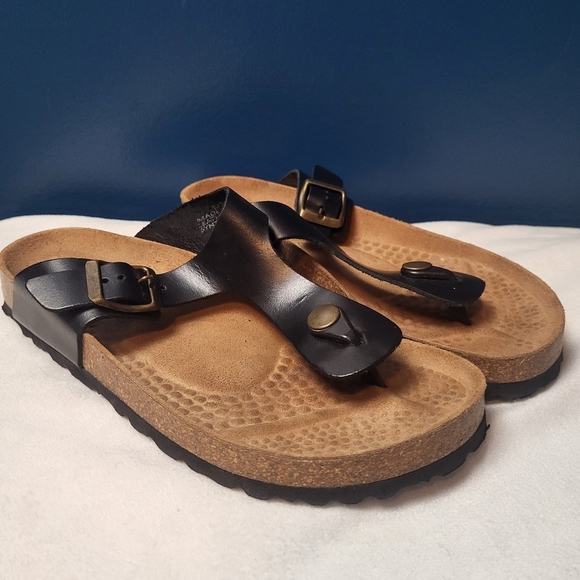 Biostep Women's Sandals Size 6.5 Black Leather Uppers Made In Spain - Picture 9 of 9